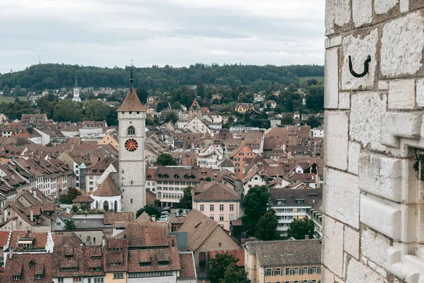 Pemandangan Panorama Kota Tua Eropa Schaffhausen — Stok Foto