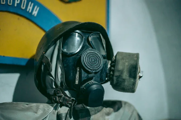 Régi Szovjet Gázmaszkok Csernobili Baleset Felszámolása Során Használt Sugárzás Ellen — Stock Fotó