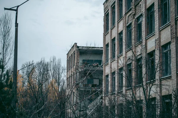 Oud Verwoest Huis Pripyat Tsjernobyl — Stockfoto