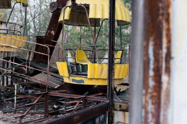Çernobil 'deki Pripyat hayalet kasabasında dönme dolap.