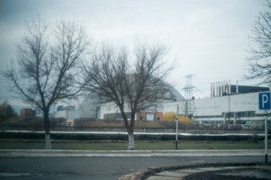 Çernobil 'deki Pripyat' ta elektrik santrali binaları
