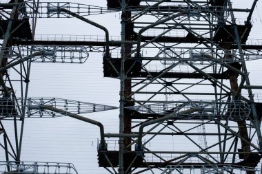 Pripyat, Çernobil 'deki Duga elektrik santrali. Sinyali yakalamak için Sovyet gizli radyo kulesi.