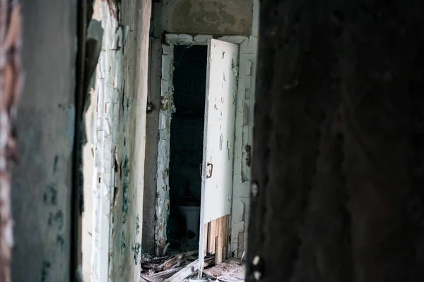Régi Romos Ház Pripyat Csernobilban — Stock Fotó