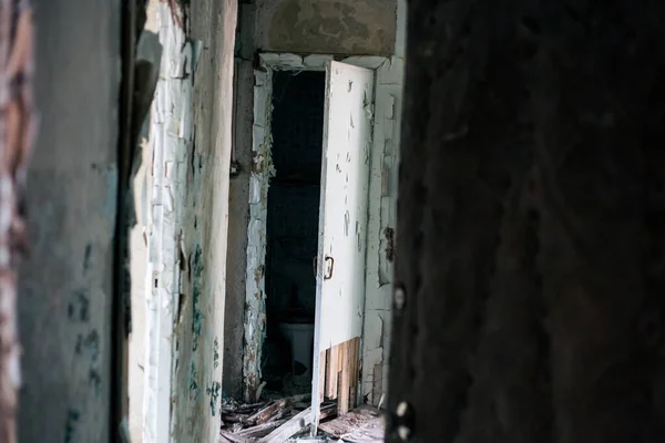 Altes Zerstörtes Haus Pripjat Tschernobyl — Stockfoto