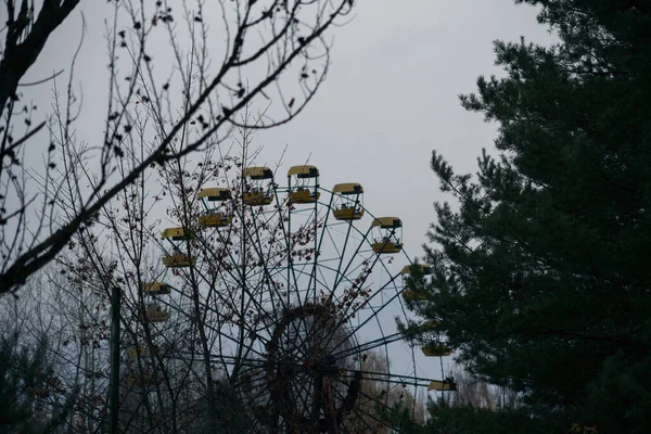 Колесо Ферріса Примарному Місті Прип Ять Чорнобилі — стокове фото