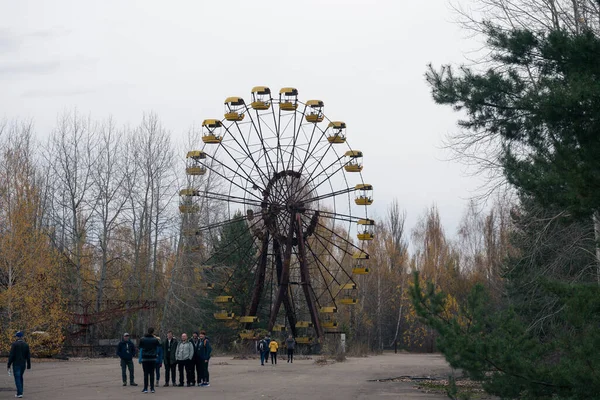 Τροχός Λούνα Παρκ Στην Πόλη Φάντασμα Pripyat Στο Τσερνομπίλ — Φωτογραφία Αρχείου