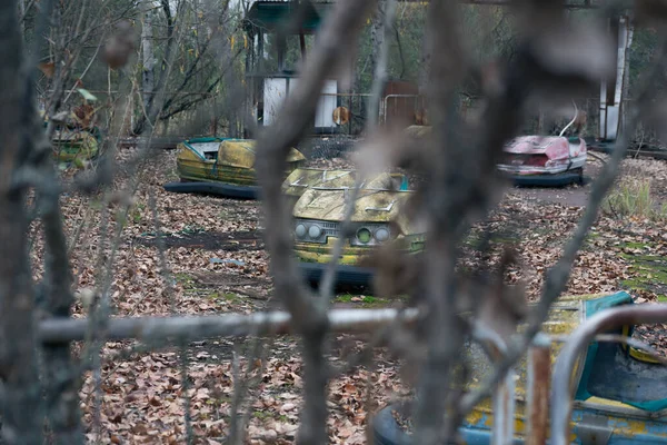 Freizeitpark Mit Elektroautos Pripjat Tschernobyl — Stockfoto