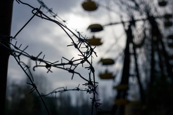 Alambre Espino Rueda Fortuna Ciudad Fantasma Pripyat Chernobyl — Foto de Stock