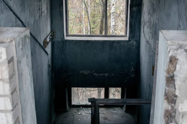 Gamla Ruinerade Hus Pripyat Tjernobyl — Stockfoto