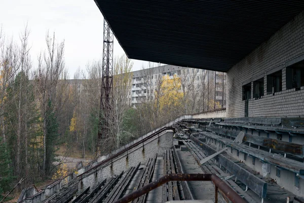 Verlassene Tribüne Pripjat Tschernobyl — Stockfoto