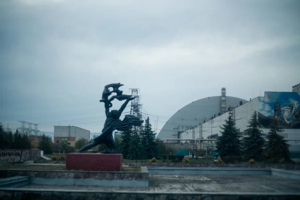 Κτίρια Σταθμών Παραγωγής Ηλεκτρικής Ενέργειας Στο Pripyat Του Τσερνομπίλ — Φωτογραφία Αρχείου