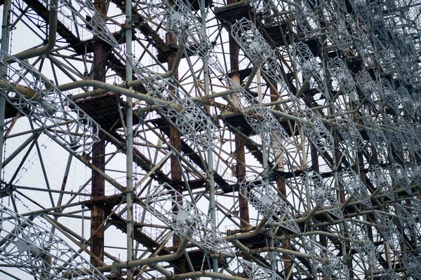 Kraftverket Duga Pripyat Tjernobyl Sovjetiskt Hemligt Radiotorn För Att Avlyssna — Stockfoto