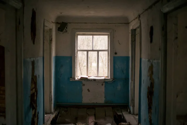 Velha Casa Arruinada Pripyat Chernobyl — Fotografia de Stock