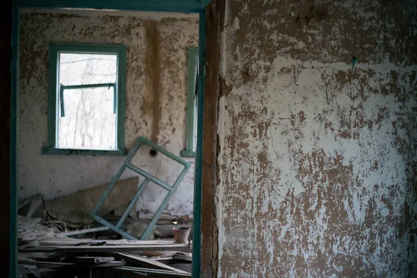 Starý Zničený Dům Pripyatu Černobylu — Stock fotografie