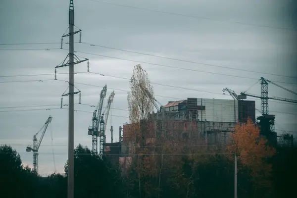 Sarkofag Nad Czwartą Jednostką Energetyczną Elektrowni Jądrowej Prypeci Czarnobylu — Zdjęcie stockowe
