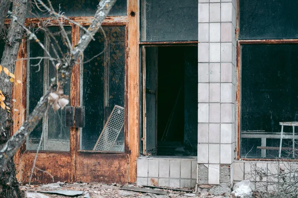 Velha Casa Arruinada Pripyat Chernobyl — Fotografia de Stock