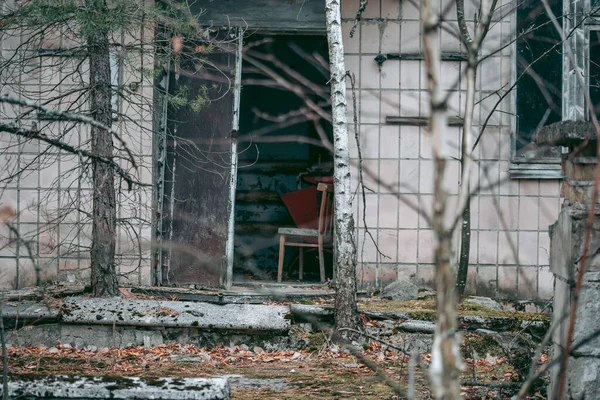 Velha Casa Arruinada Pripyat Chernobyl — Fotografia de Stock