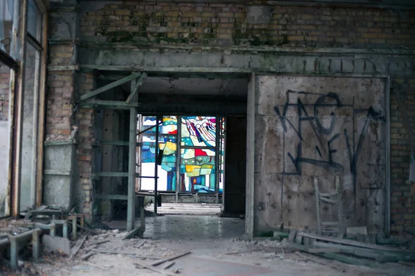 Antigua Casa Ruinas Pripyat Chernobyl —  Fotos de Stock