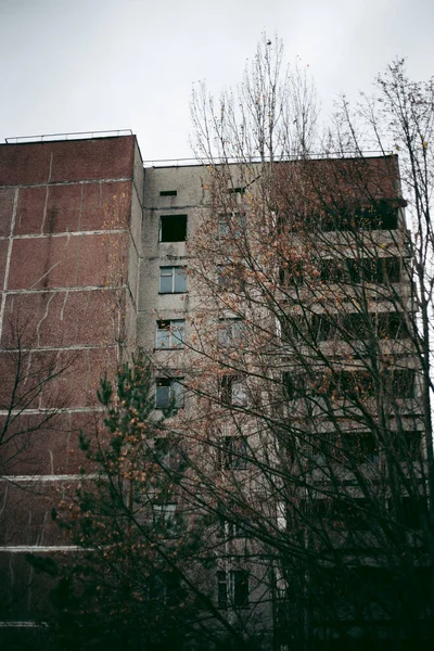 Старый Разрушенный Дом Припяти Чернобыле — стоковое фото