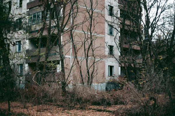Stary Zrujnowany Dom Prypeci Czarnobylu — Zdjęcie stockowe