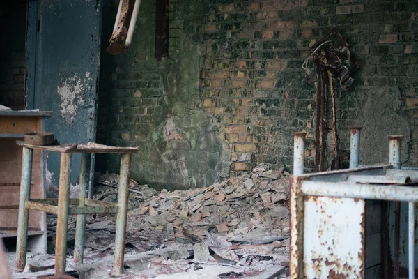 Старый Разрушенный Дом Припяти Чернобыле — стоковое фото