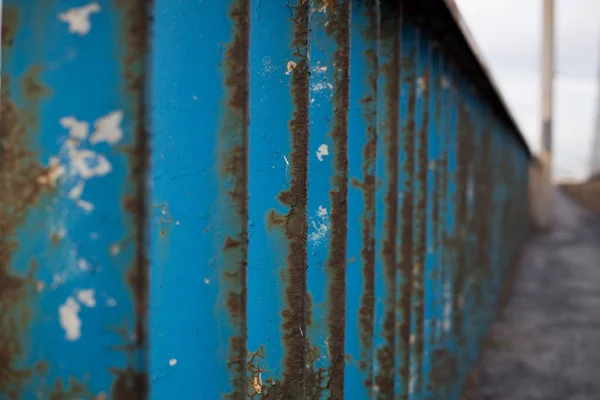 Cerca Oxidada Metal Azul Viejo — Foto de Stock