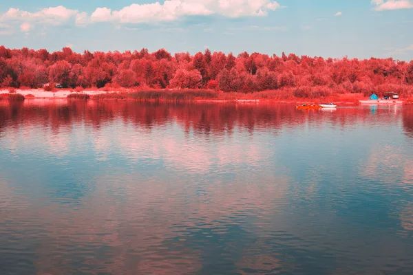 Otoño Paisaje Colorido Cerca Del Agua — Foto de Stock