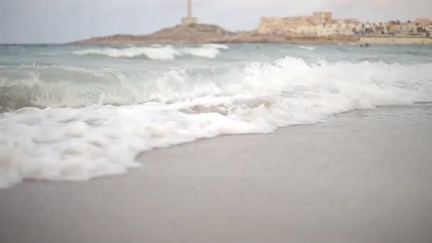 Wellen Der Brandung Der Küste Von Murcia Spanien — Stockvideo