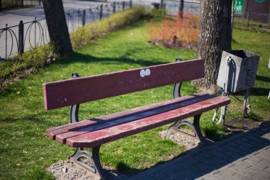 Ukrain Kiev 'de açık mobilya ahşap bank