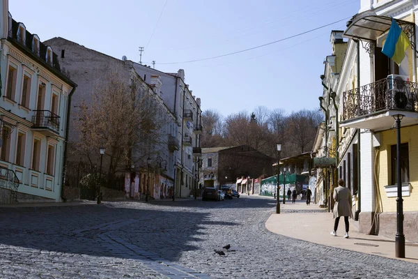 Prázdná Centrální Ulice Andrejevského Sestup — Stock fotografie