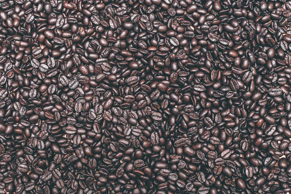 Rostade Mörka Kaffebönor Bakgrund — Stockfoto