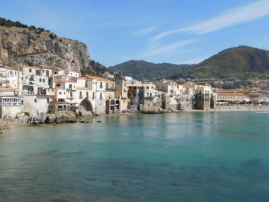 Cefalu, Sicilya, İtalya. 10 Mayıs 2017. Sicilya 'daki Cefalu manzarası