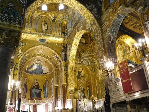 Sicilië Italië Mei 2017 Interieurweergave Van Palatijnse Kapel Palermo — Stockfoto