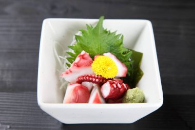 Haşlanmış ahtapotun stüdyo çekimi