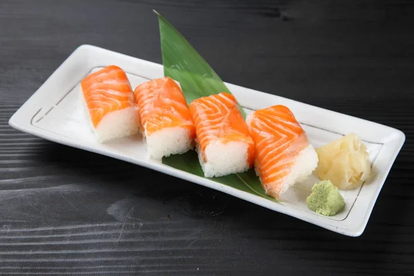 Salmon pressed sushi — Stock Photo, Image