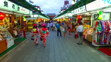 Tokyo, Japonya-11 Eylül 2017: Asakusa Tokyo Japan. A çok turist tüm dünya ziyaret Asakusa her gün Nakamiise sokak çekim takip.