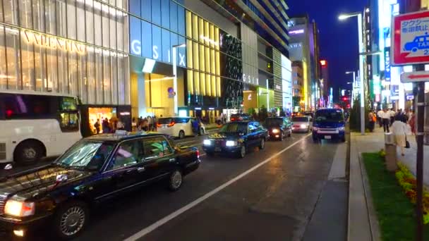 Tokio Japan September 2017 Tracking Shot Van Ginza Winkelstraat Tokio — Stockvideo