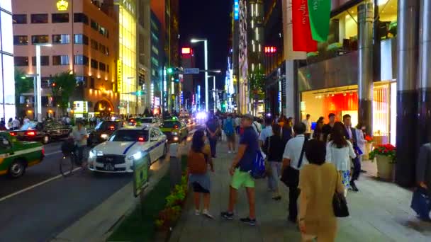 Tokio Japón Septiembre 2017 Seguimiento Disparo Ginza Calle Comercial Tokio — Vídeo de stock