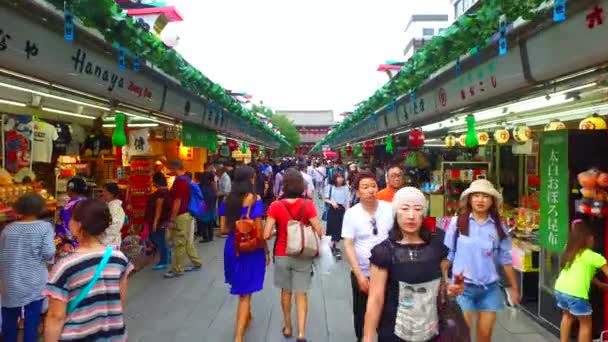 Tokio Japón Septiembre 2017 Tracking Shot Nakamise Street Asakusa Tokio — Vídeo de stock