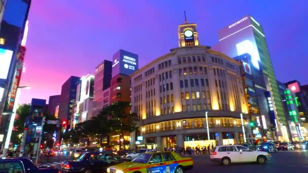 Tokio Japonsko Září 2017 Rotace Ginzy Tokijského Japonska Ginza Jedním — Stock video