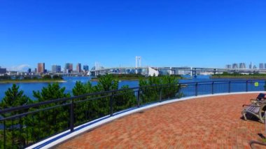 Tokyo Japonya 'da Odaiba su ön