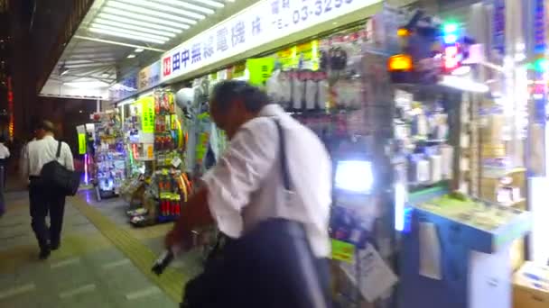 Tokio Japón Septiembre 2017 Tracking Shot Akihabara Shopping Área Tokyo — Vídeo de stock