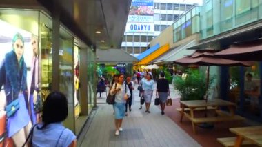 Tokyo, Japonya-19 Eylül 2017: Shinjuku Tokyo Japonya 'da Mosaic Street, dünyanın her yerinden halk ve turistler tarafından ziyaret edildi.