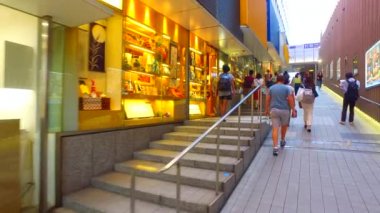 Tokyo, Japonya-19 Eylül 2017: Shinjuku Tokyo Japonya 'da Mosaic Street, dünyanın her yerinden halk ve turistler tarafından ziyaret edildi.