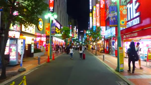 Tokyo Japan September 2017 Pedestrian Zone Musashino Street Shinjuku Tokyo — Stock Video