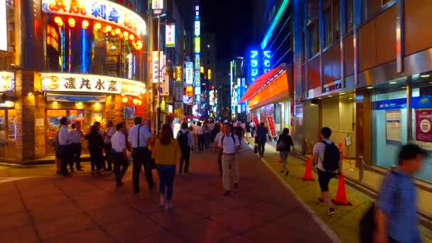 Τόκιο Ιαπωνία Σεπτεμβρίου 2017 Νυχτερινή Ζωή Συνοικία Του Δυτικού Σιντζούκου — Αρχείο Βίντεο