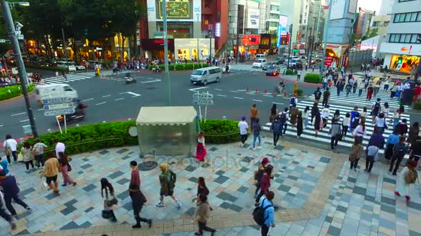 Tokyo Japonya Eylül 2017 Jingumae Tokyo Japonya Gece Yukarısında Geçiş — Stok video