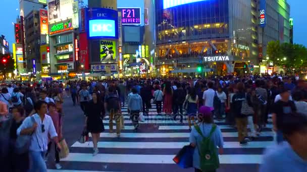Tokio Japonia Września 2017 Śledzenie Strzał Przejeżdżania Wyścig Shibuya Tokio — Wideo stockowe