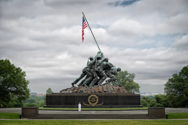 Arlington Usa Június 2015 Marine Corps War Memorial Után Naplemente — Stock Fotó