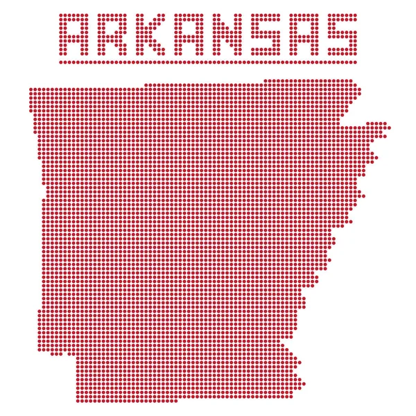 Arkansas nokta harita — Stok Vektör